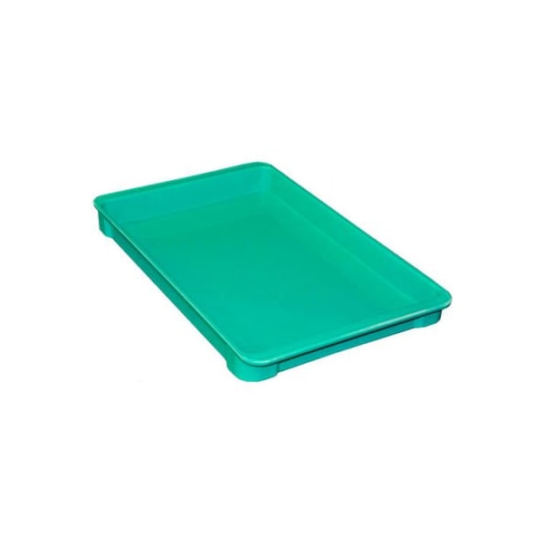 Mfg Tray Stackable Storage Tote, 18-3/4 in L x 11-7/8 in W x 1-3/4 in H, Green, Fiberglass 8040085113 - main